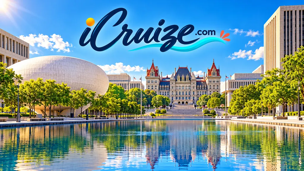 Original iCruize.com travel illustration inspired by Albany, New York